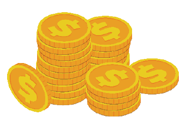 una coins saving money icon