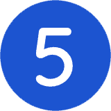 five blue circle