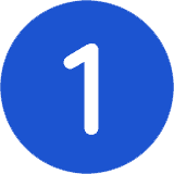 one blue circle