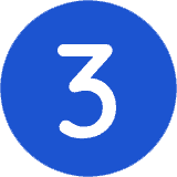 three blue circle